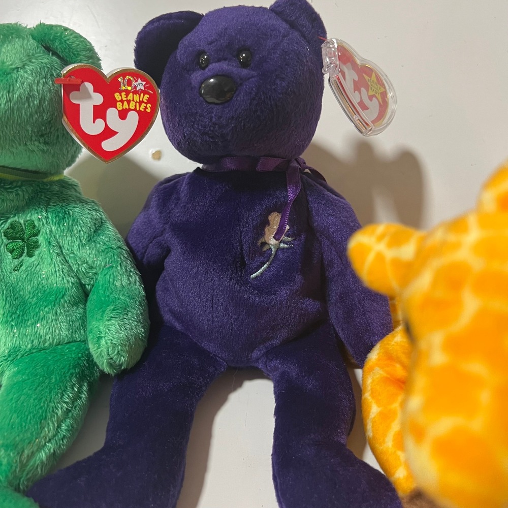 Ty Beanie Babies Lot Dublin Bear Princess Diana Bear Twigs Giraffe Set of 3 90s - Picture 3 of 10